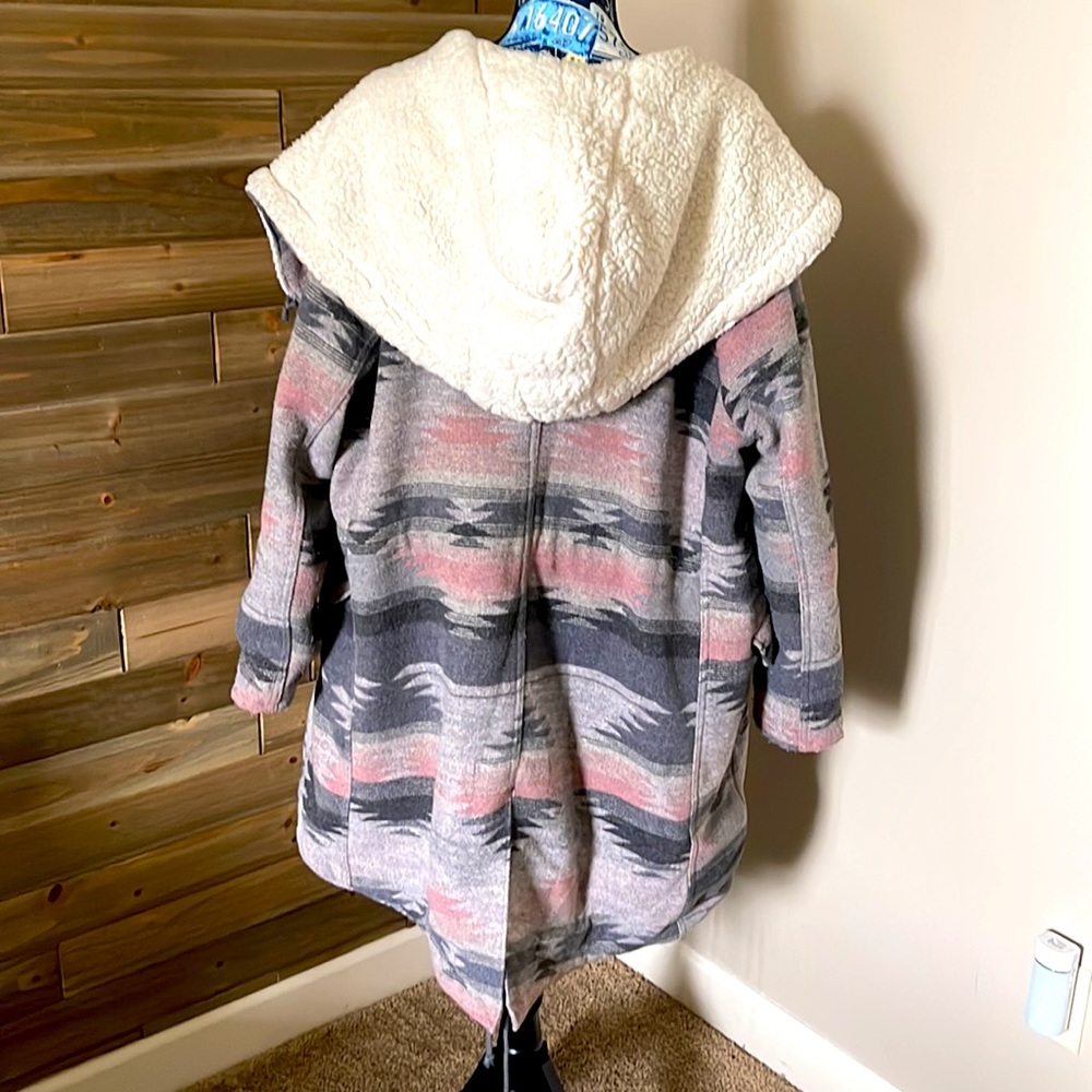 Patterned Wool Coat - image 3